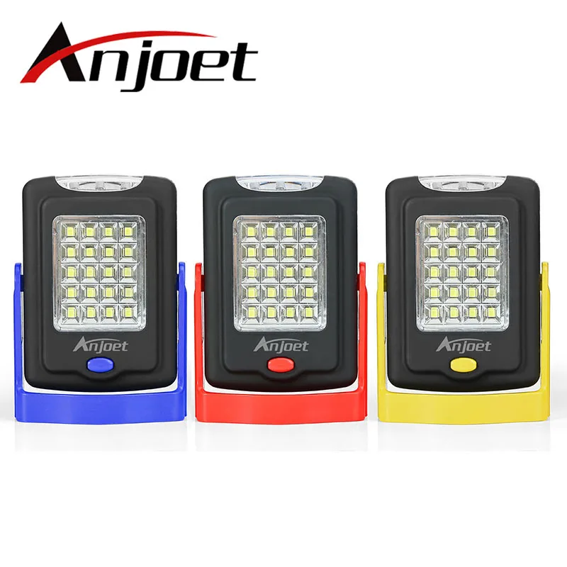 Anjoet Portable LED Light Flashlight LED Torch Lantern Work Light 23 LED 2 Modes Camping Bicycle Lamp with Built-in Magnet Hook