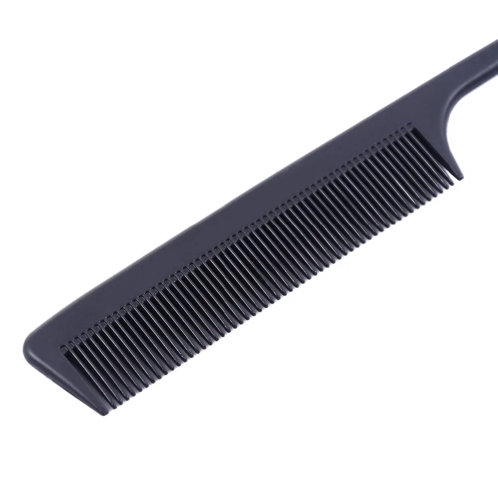 1pc Hot Fashion Black Fine-tooth Comb Plastic Pin Anti-static Hair Style Rat Tail Comb 220x28x4mm Hair Styling Beauty Tools