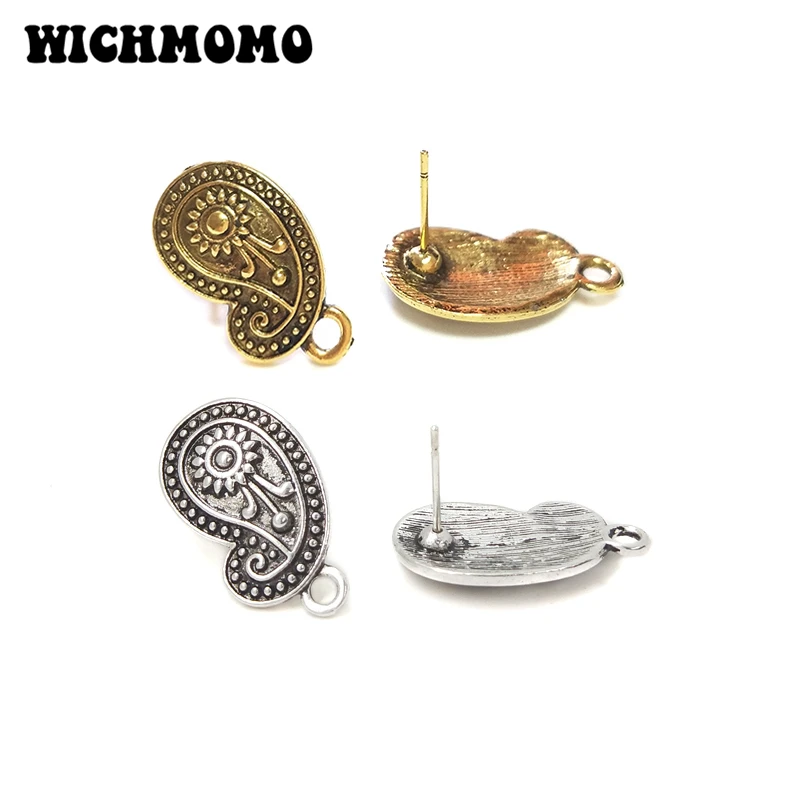 

2021 New Fashion 22mm 8pieces/bag Retro Zinc Alloy Flowers Earring Base Connectors Linkers for DIY Earring Jewelry Accessories