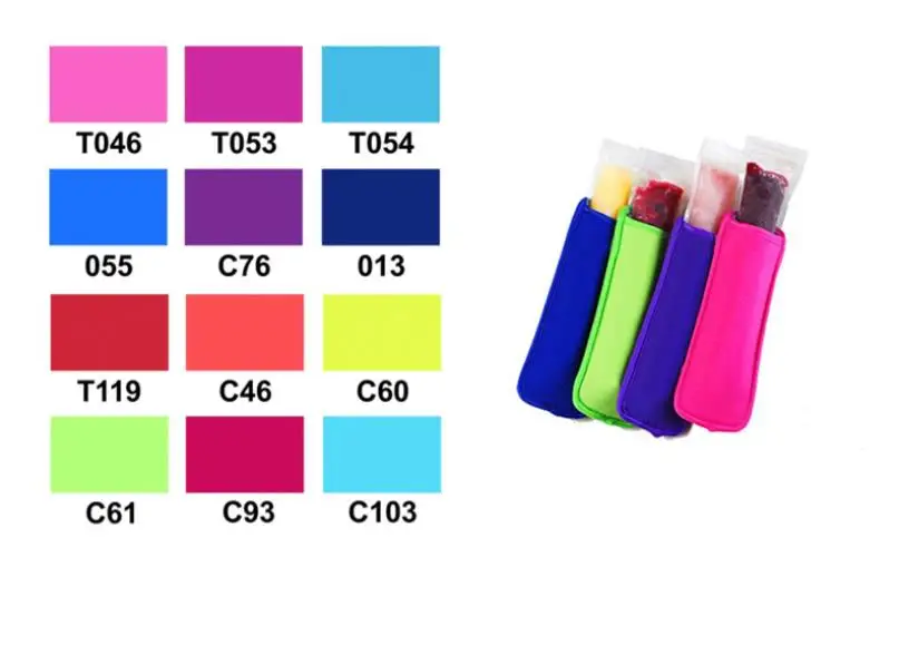 Popsicle Holders Pop Ice Sleeves Freezer Pop Holders 8x16cm for Kids Summer Kitchen Cookies 10 color Have Stock SN365