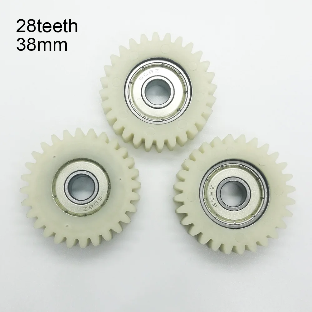 3 peças 28 dentes 38mm PA66 Nylon Ebike rolamento de esferas engrenagem elétrica bicicleta motor embreagem triciclo caixa de engrenagens reduzir engrenagens plásticas