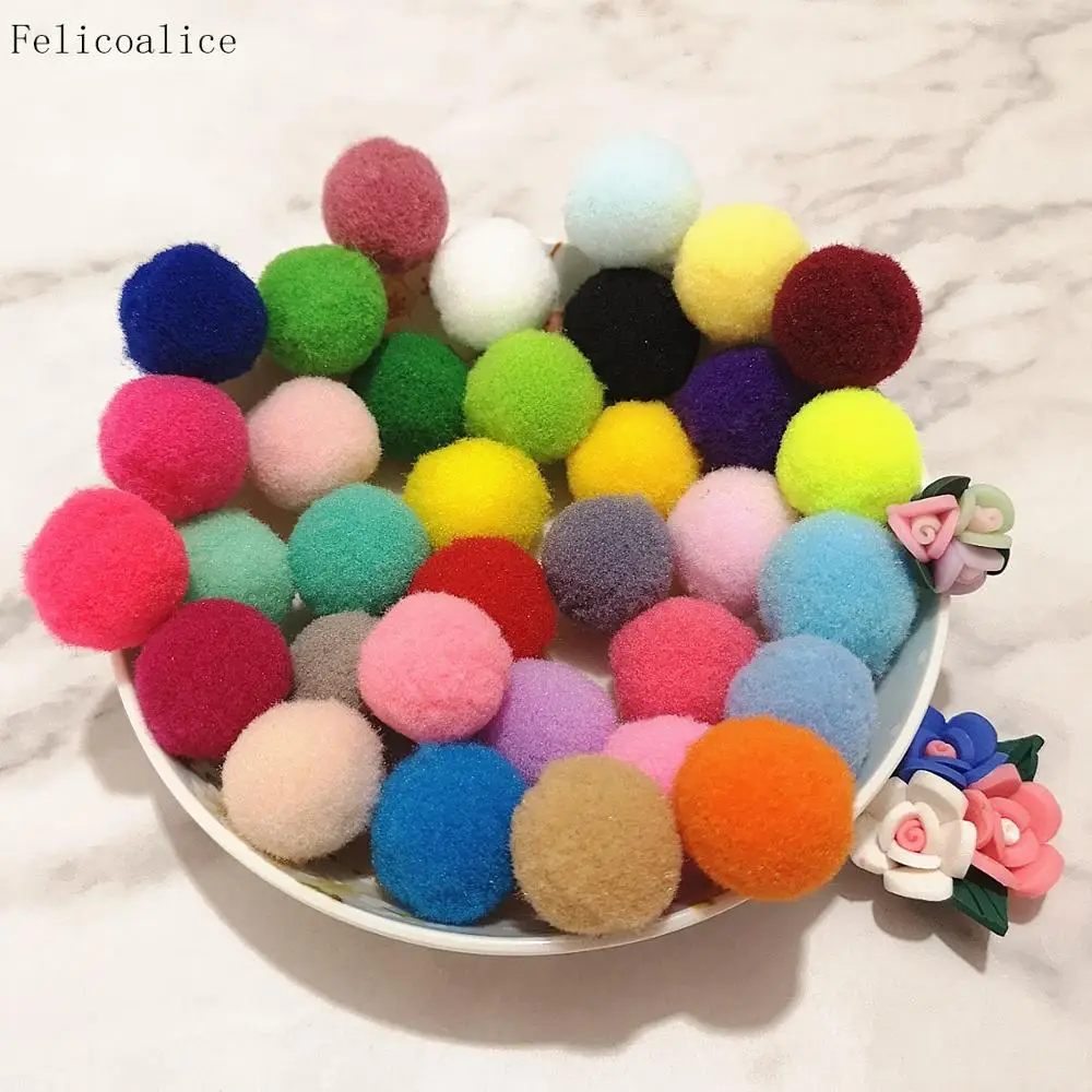 200pcs 8mm Plasticine Fluffy Slime/Plush Cloth Craft DIY Soft Pompoms Ball Furball Christmas Kindergarten Decor Supplies Toy