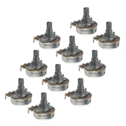 FLEOR 12PCS Full Size 15mm Short Shaft Guitar Potentiometers Pots A250K /B250K /A500K /B500K for ELectric Guitar Bass