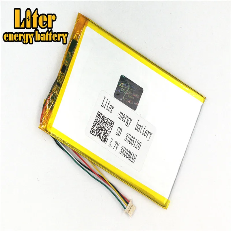 Разъем 1,0-5 P 3565120 3,7 V 3800mah Оптовая Продажа Ультра тонкие lipo батареи перезаряжаемые литий-ионный полимерный планшетный ПК батарея