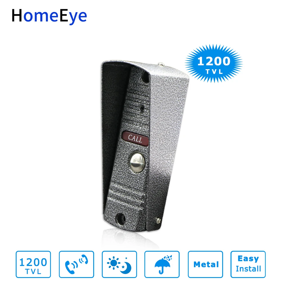 HomeEye 4-Wired 2-4 Access System Video Door Phone Video Intercom Touch Button Doorbell Camera 4'' Monitor Video Record OSD Menu