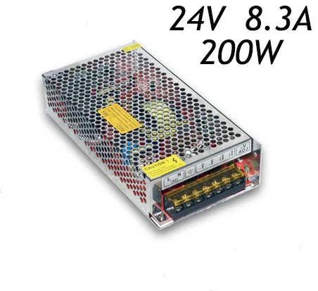 

5pcs/lot 24V 8.3A 200W Switch Power Supply Driver for LED Strip 5050 3528 AC110/220V To DC