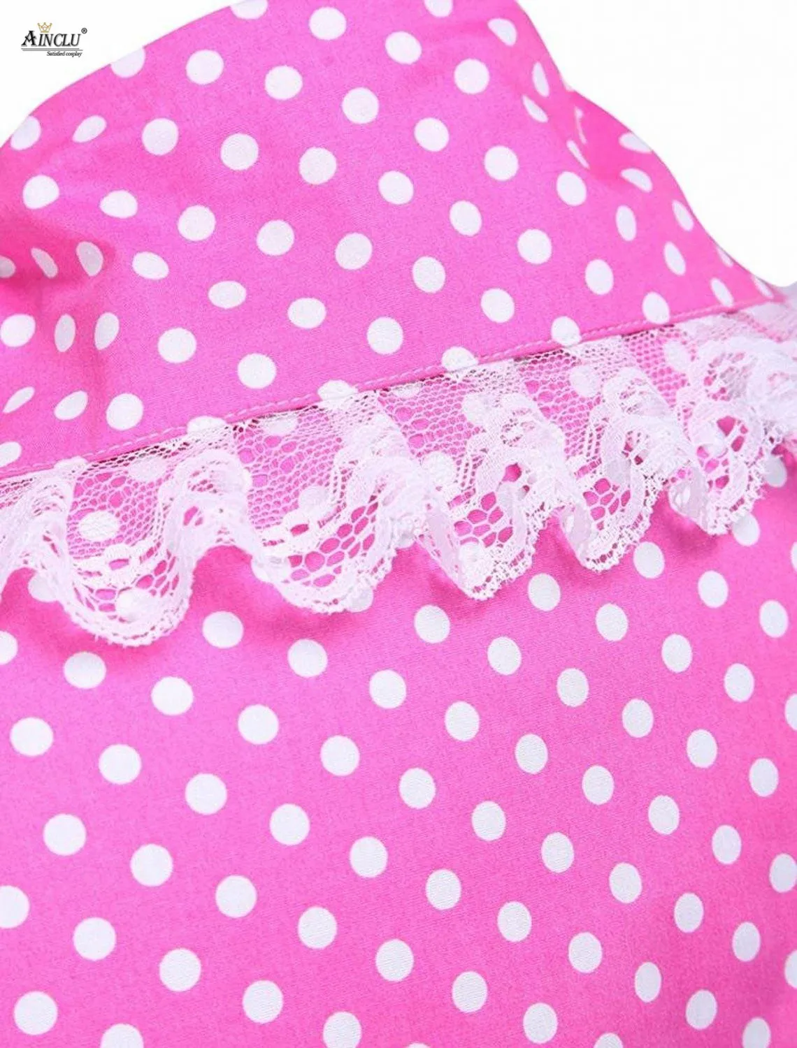 Ainclu XS To XXL Free Shipping Cemavin Womens Cotton Pink Lace Short Sleeves Lady Lolita Cotton Blouse for Party/Halloween