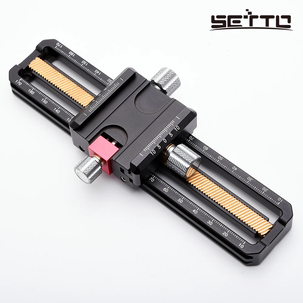 SETTO 170mm High Quality Aluminium 4-way Macro Slider Macro Photography Tripod Oodaklama Macro Focusing Rail Slider Plate