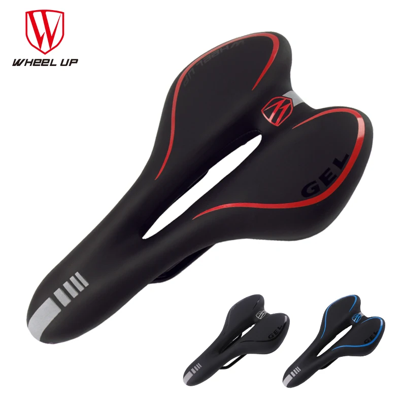 

WHEEL UP Breathable Soft Bike Bicycle Saddle PVC Leather Comfortable Road Mountain Bike Seat Thick Pad Hollow Bike Saddle