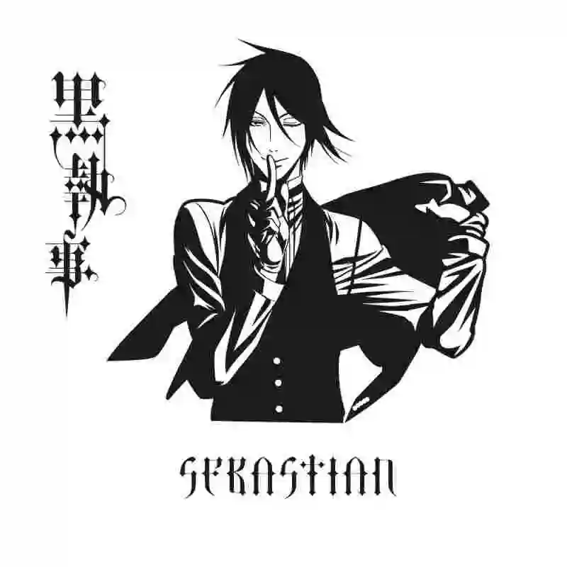 Black Butler Sticker Anime Cartoon Sebastian Michaelis Car Decal Sticker Vinyl Wall Stickers  Decor Home Decoration