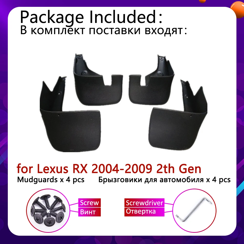 Mudflap for Lexus RX RX300 RX330 RX350 RX400h 2004~2009 Fender Mud Guard Splash Flaps Mudguards Accessories 2005 2006 2007 2008