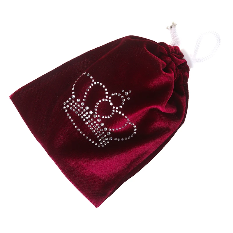 Professional Protective Velvet Fabric 24 Color Artistic Gymnastics Half Shoe Bag RG Accessories Fitness Girl Crown Rhinestone