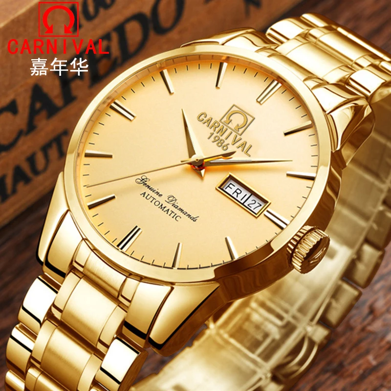 Relojes de lujo de la mejor marca de Carnaval de Suiza para hombre, reloj automático de cuerda automática para hombre, reloj de zafiro para hombre, reloj C8646G-13