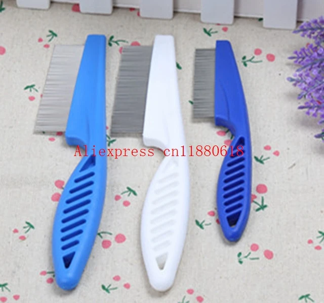 100pcs/lot Free Shipping Hot Sale Pet Dog Hair Flea Comb Stainless Pin Dog Cat Grooming Brush Comb Clean Tool Small & Big size