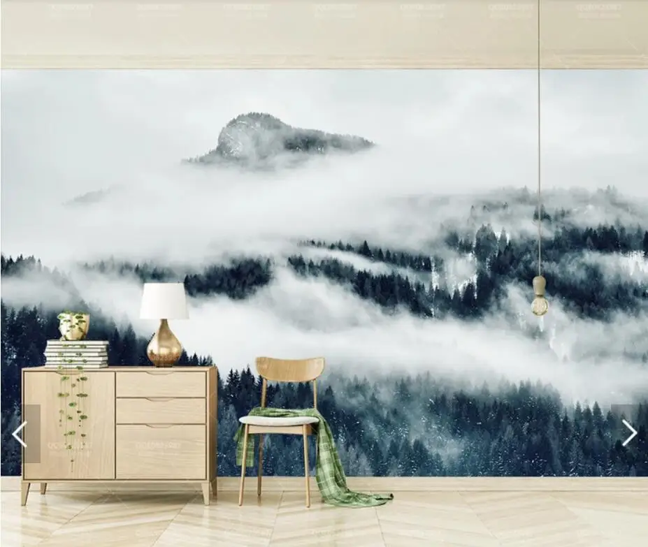 Misty Forest Wallpaper Murals  Paper Roll 3D  Art Painting Canvas Papel Pintado 3d Foggy Forests Mural  Contact 