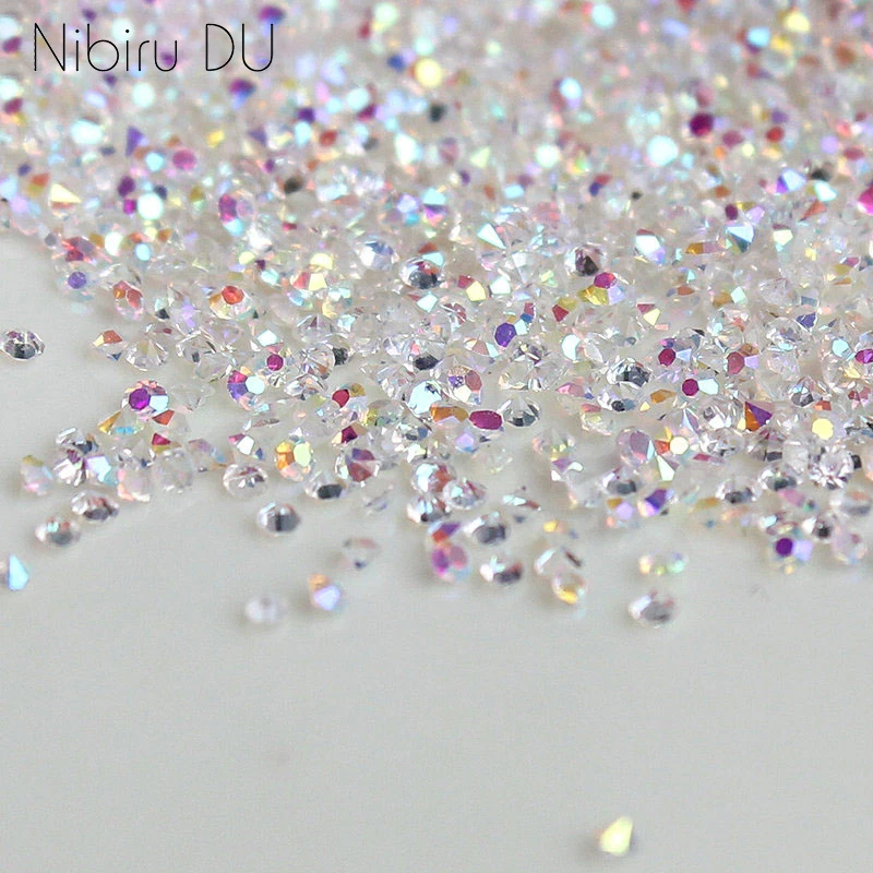 1440pcs/lot 1.3mm Multicolor Nail Art Gems Micro Nail Rhinestones Mini Crystal Bling Nail Art Decorations Manicure Accessories