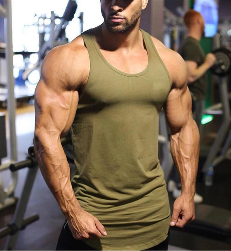 Muscleguys Mens Sleeveless Tank Tops Summer Solid Cotton Male Gyms Tank Tops Bodybuilding Clothing Undershirt Fitness tank tops