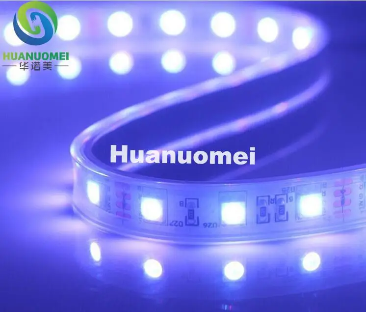 UV(390nm-400nm) color LED strip 5050 SMD 12V flexible light 60LED/m,5m 300LED;waterproof in silicon tube;IP66;white pcb