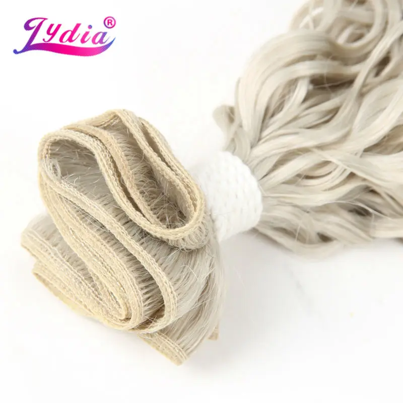 Lydia Synthetic Dancing Curly Weaving 3Packs/Lot 18"-22" Graysilver With Weft Wavy Bundles Jerry Curl Hair Extensions Bohemain view 3