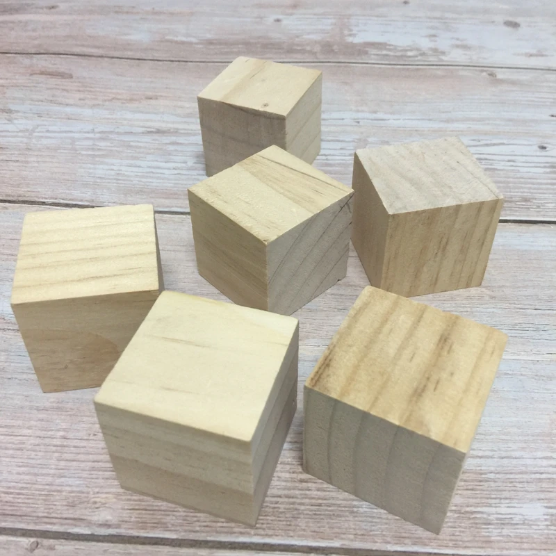 

set of 16 unfinished pine wooden blocks 1.6inch (4cm)