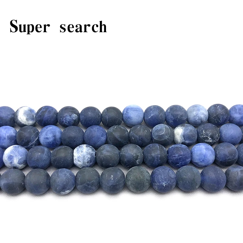 Sodalite Beads Gem stone Frosted Beads for Jewelry Making Frosted Blue Natural Stone Beads4 6 8 10 12mm strand beads Bracelet