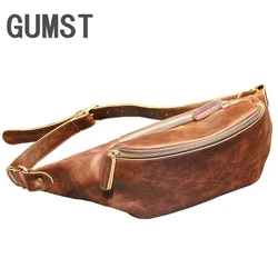 Vintage Waist Bags Men's Casual Waist Pack Purse Mobile Phone Case for Men's Travel Belt Wallets leather bags chest pack