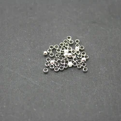 2mm 2g(100pcs) Rhodium Crimp End Clasp Beads Caps Jewelry Findings for DIY Fashion Charms Necklace Beads Bracelet Jewelry Making