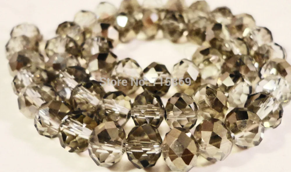 Free Ship Wholesale AAA Top Quality Gray Crystal Glass Faceted Rondelle Beads 6x4mm 1 Strand 50pcs