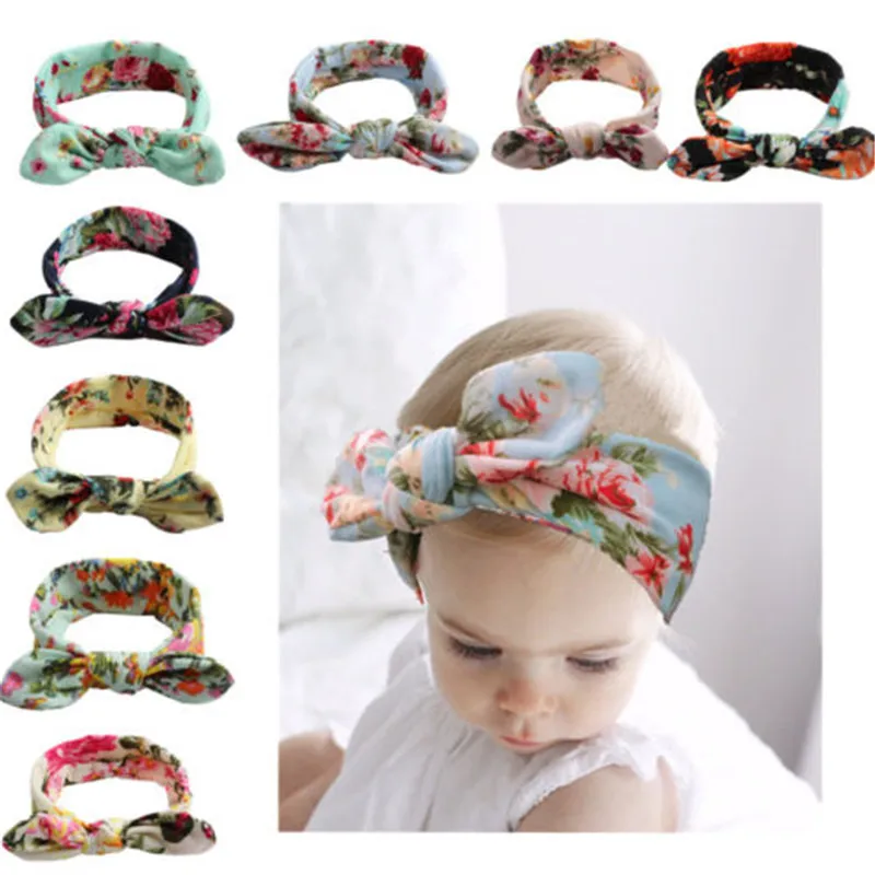 New Colorful Boho Newborn Toddler Headband Ribbon Elastic Baby Headdress Kids Hair Band Girl Bow Knot 3M-12T