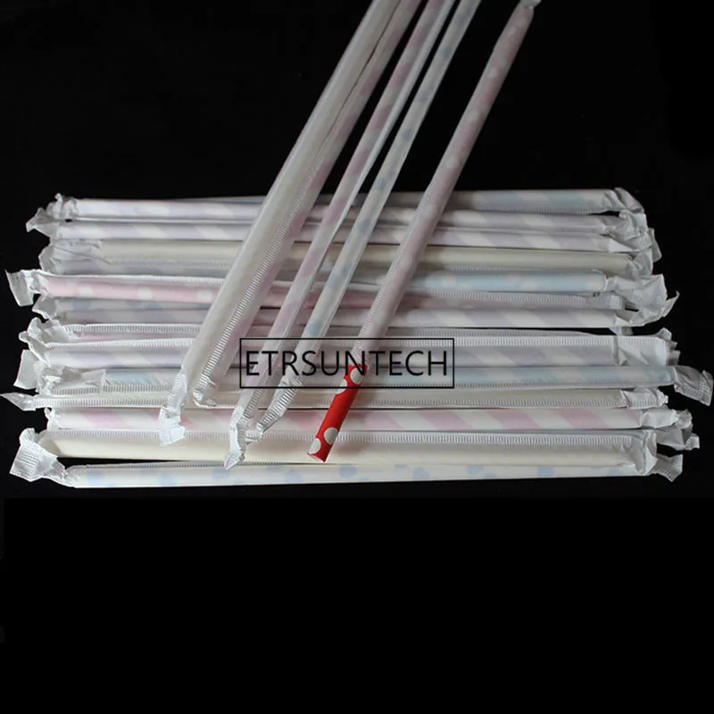 Disposable Straws Paper Straws Individual Package For Baby Shower Wedding Birthday Christmas Party Drinking Straws