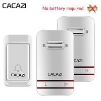 CACAZI Self Powered Wireless Doorbell Waterproof with No Battery Door Bell EU US UK Plug 120M Remote 38 Ringtones Flash Light