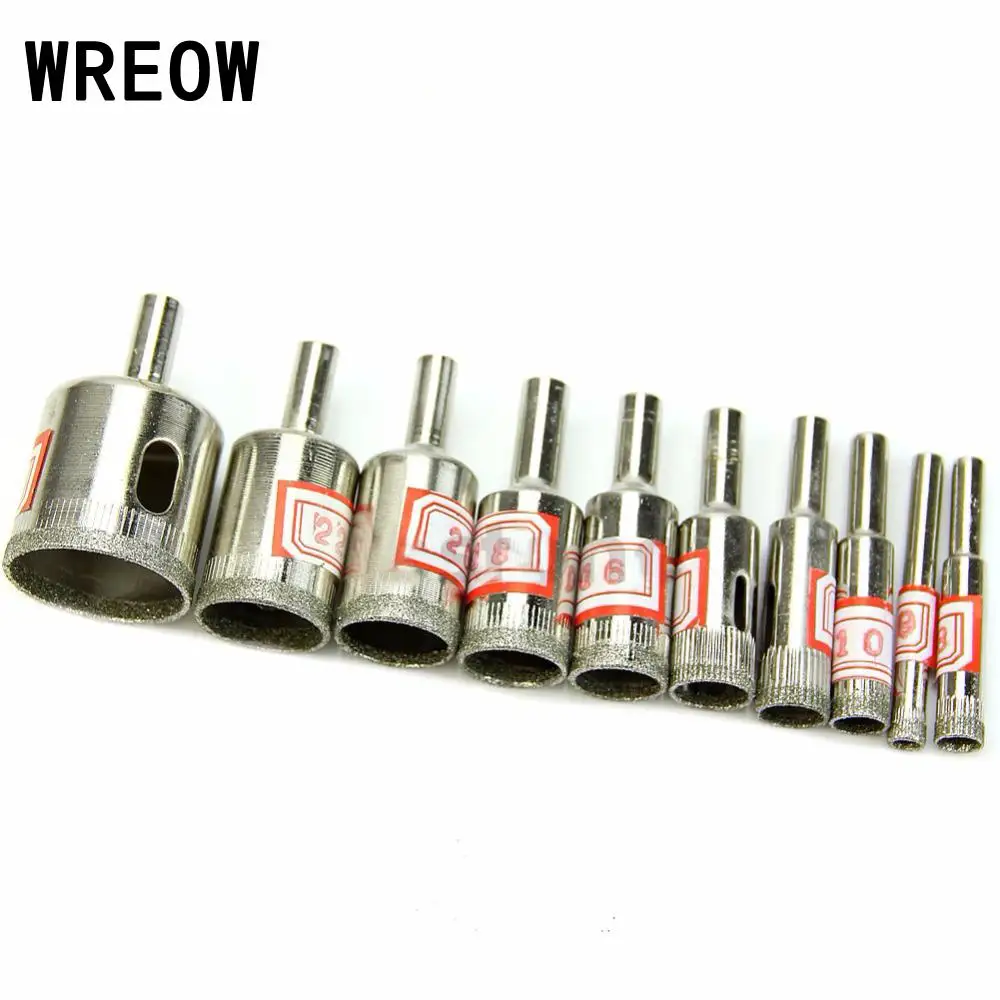 

10pcs/set Diamond Coated Core Saw Drill Bits Set Tool For Glass Ceramic Hole Marble 6-30mm For Tile Marble