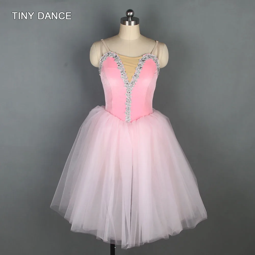 Romantic Length Ballet Dance Tutu Leotard Dress Velvet/Spandex Bodice with Layers of Soft Tulle Ballerina Dance Costume 19831