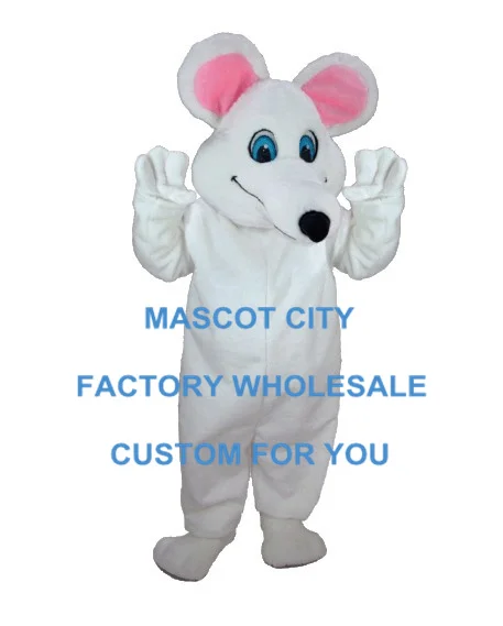 

White Rat Mouse Mascot Costume Adult Size Cartoon Character Carnival Party Cosply Mascotte Mascota Fit Suit Kit Free Ship SW1043