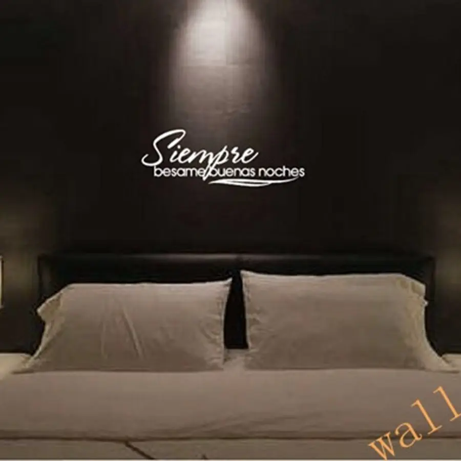 Siempre Besame Buenas Noches Spanish Vinyl Decal bedroom Wall Sticker decor,spa3004