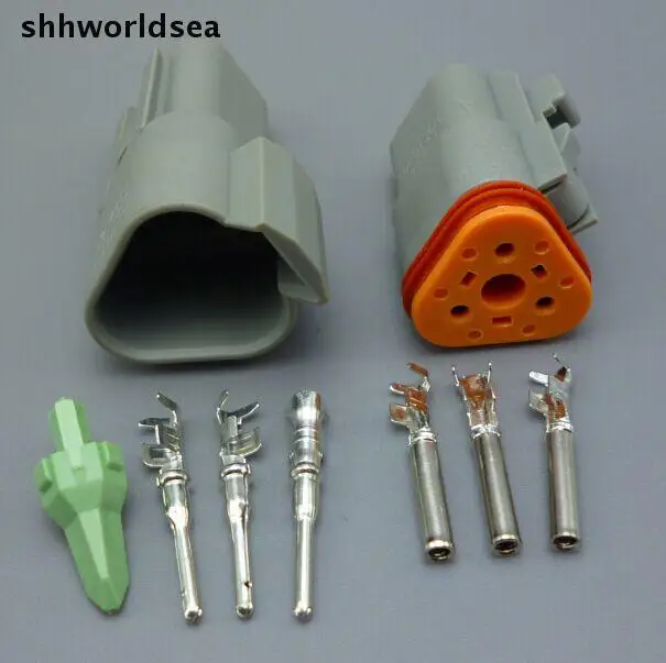 

shhworldsea 5set DT06-3s and DT04-3p Original 3 pin Waterproof Electrical Wire Connector Plug Automotive Connector terminal