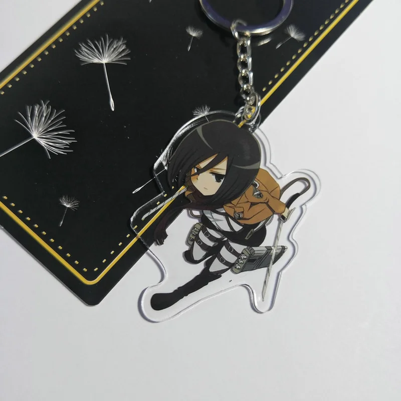 Attack on Titan anime Acrylic keychain Eren Mikas Ackerman Rivaille funny pendant key chains llaveros Jewelry gifts