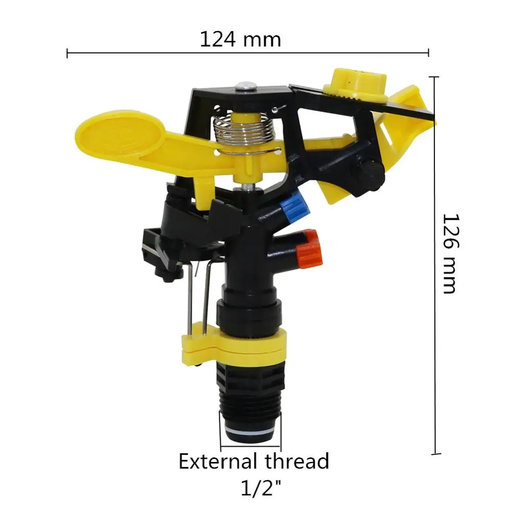 Einstellbare Spiked Rocker Impact Sprinkler Garten Landwirtschaft Bewässerung Düse Rasen Bewässerung Bewässerung 360 Grad Rotary Jet