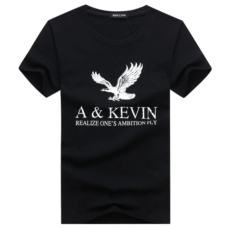 New Pure cotton Short brand T Shirt Men\'s large size T Shirt Slim Fit Fashion Eagle Printed t-shirt men plus Size S -5XL