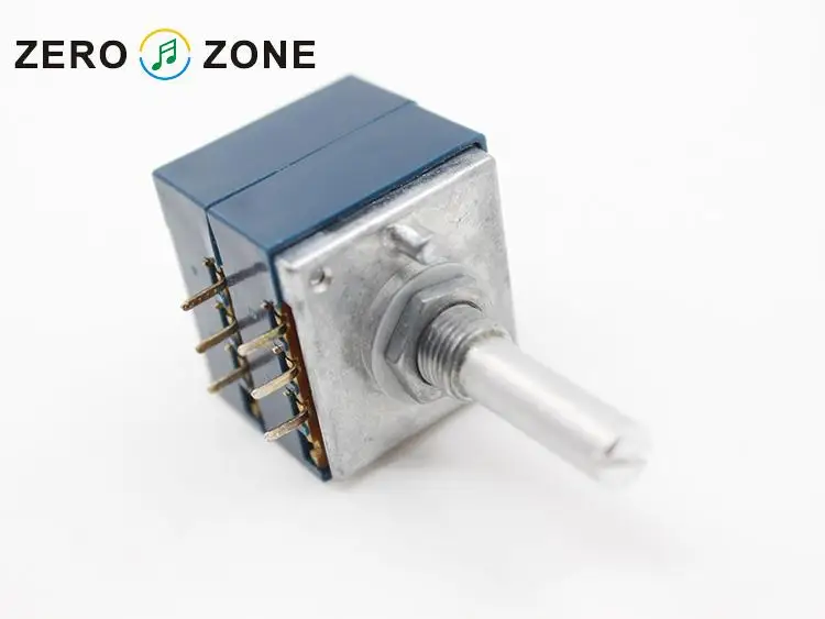 ZEROZONE 1pcs Japan ALPS 27 Type Blue Volume Potentiometer 2 X 50K Round Shaft