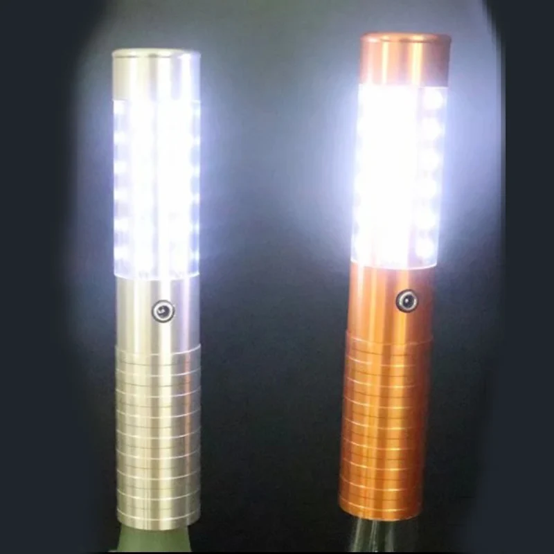 

Led luminous Crown Bottle Cover Cold fireworks Sticks Champagne Cap charging flashing Light Aluminum alloy Stricks 10pcs/lot