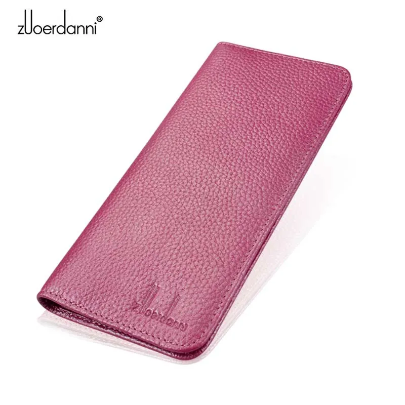 ultra-thin wallet ladies long wallet Soft wallet   leather card folder multi-functional handbag high-quality fashion four-color