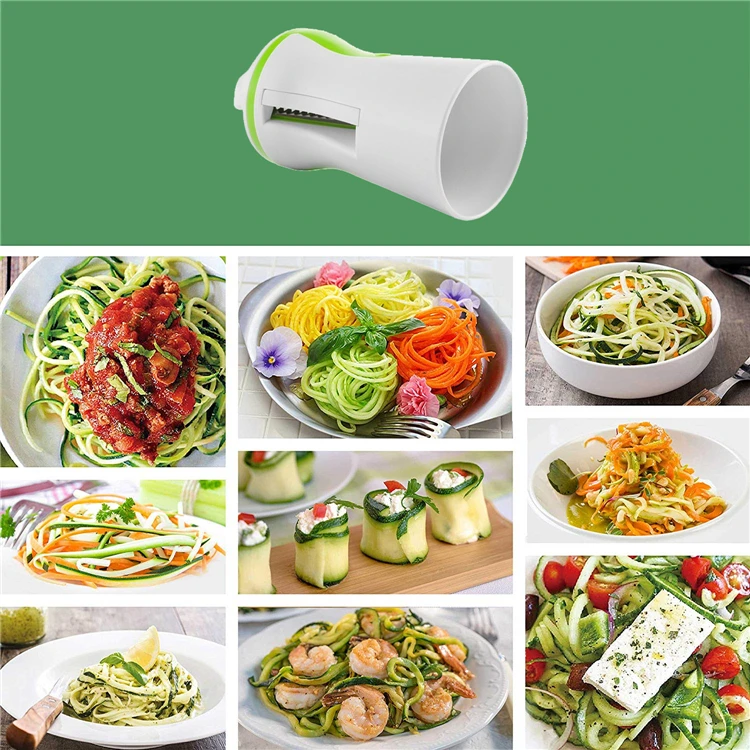 LMETJMA Heavy Duty Spiralizer Gemüseschneider Gemüsespiralschneider Cutter Zucchini Pasta Nudel Spaghetti Maker KC0335 – Detail 3