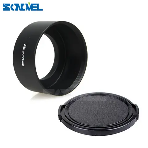 35mm Metal Screw Lens Hood + Lens cap for FUJIAN 35mm f1.7 50mm f1.4 CCTV TV Lens