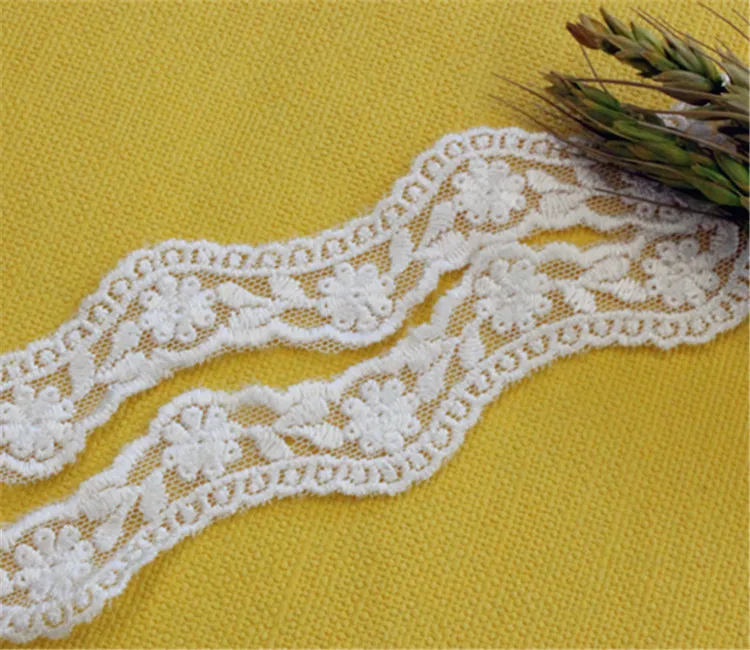 10 yards/package mesh wavy floret rayon delicate lace garment accessories width 3 cm white free shipping SS137