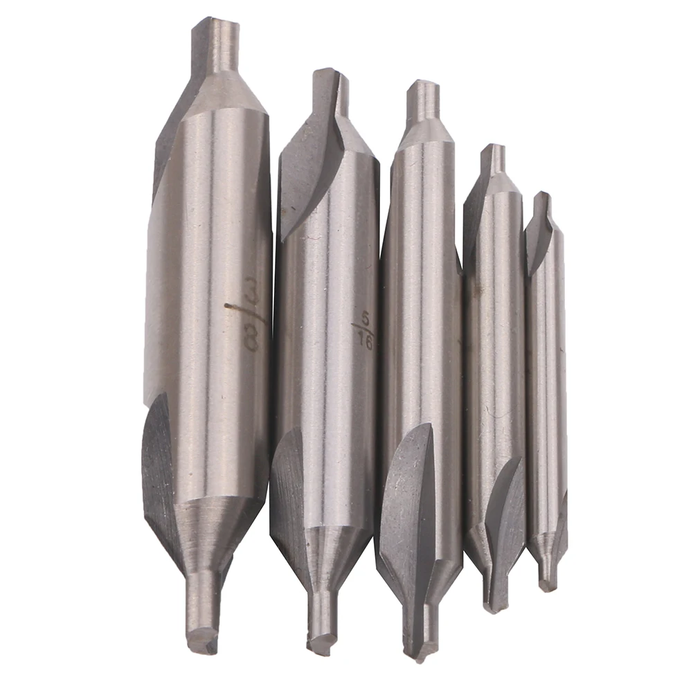 5 pezzi A-Type Double Ended HSS Center Drill Set combinato Spotting Countersink Bit Mill tornio