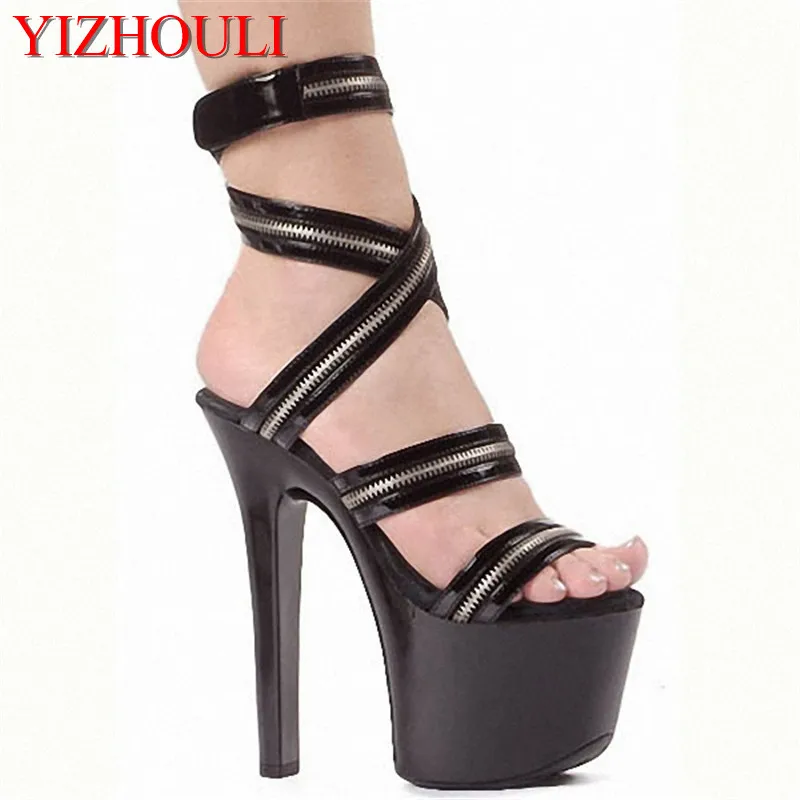 

17cm Super high heels and heel shoes manufacturers selling club bar, open-toed sandals ultra-high party Dance Shoes