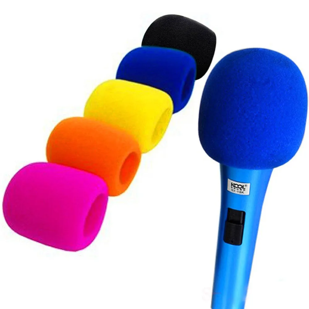 5 Pcs Hot Sale 5 Colors Wireless Handheld Foam Stage Microphone Sponge For Karaoke Microphone Sponge Filter Wind Shield