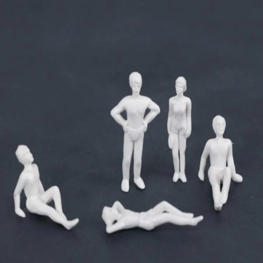 100pcs 1:50 1:75 1:100 1:150 1.2cm-3.6cm High Quality White Architectural Scale Models Swimming Figures