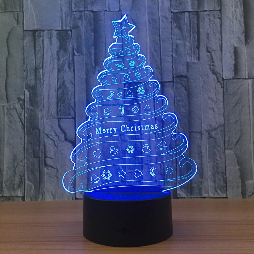 Action figure Christmas Tree 3D Visual Cartoon Room decoration Wireless speaker Christmas Gifts 7 color adjustable